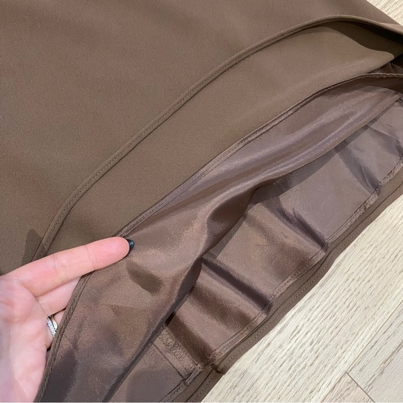 Evan Picone Halter Dress, Brown/White, Sleeveless, A-line, Midi, Women's (US M) - Picture 11 of 11